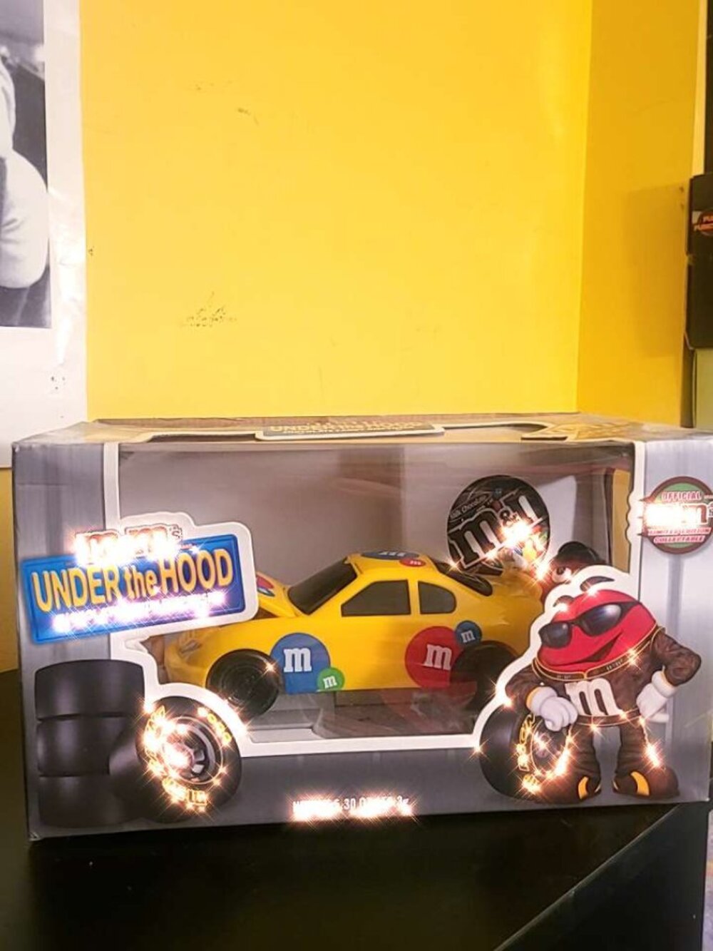 Vintage Yellow M&M Candy Car